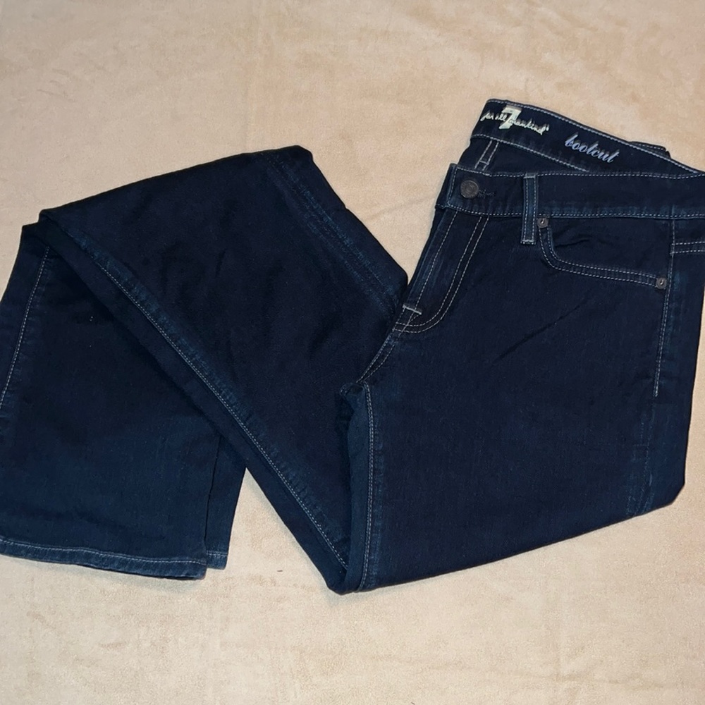 7 For All Mankind Dark Indigo Boot Cut Jeans